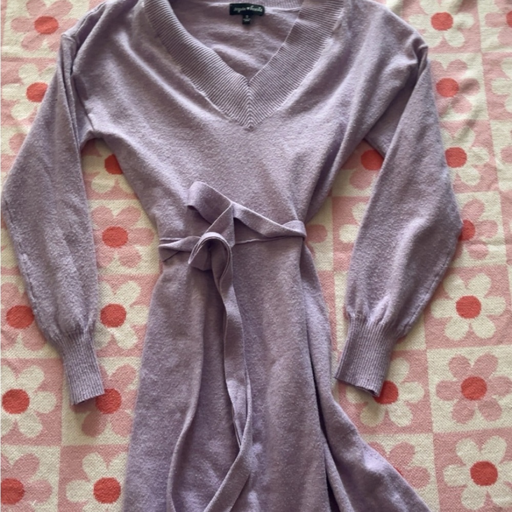 Sequin Hearts Lilac V-Neck Sweater